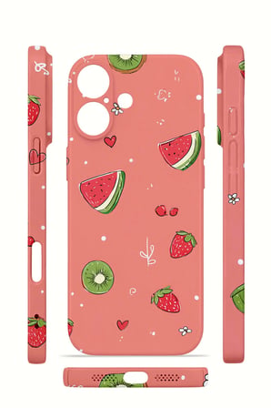 iPhone 16 Plus Vorian İnce Kamera Korumalı Mika Kılıf Summer Fruit Crush