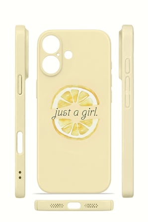 iPhone 17 Vorian İnce Kamera Korumalı Mika Kılıf Just A Girl Lemon