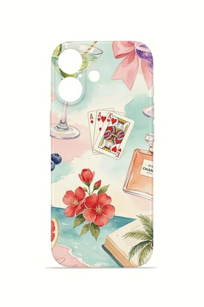 iPhone 17 Vorian İnce Kamera Korumalı Mika Kılıf Mediterranean Holiday Collage