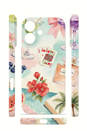 iPhone 17 Vorian İnce Kamera Korumalı Mika Kılıf Mediterranean Holiday Collage