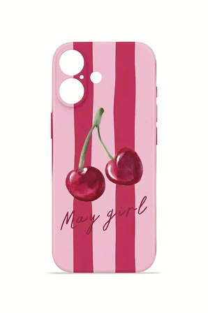 iPhone 17 Vorian İnce Kamera Korumalı Mika Kılıf Cherry Girl