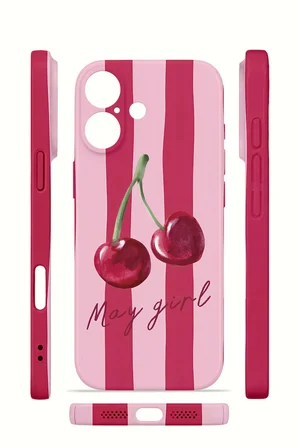 iPhone 17 Vorian İnce Kamera Korumalı Mika Kılıf Cherry Girl