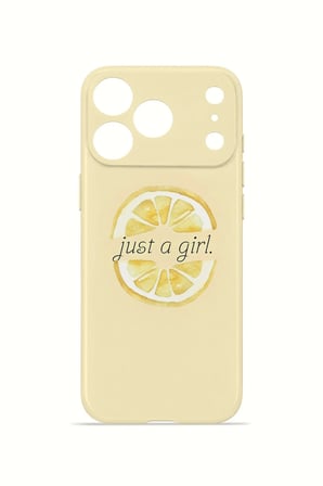 iPhone 17 Pro Max Vorian İnce Kamera Korumalı Mika Kılıf Just A Girl Lemon