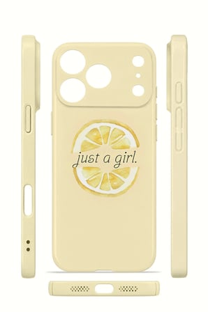 iPhone 17 Pro Max Vorian İnce Kamera Korumalı Mika Kılıf Just A Girl Lemon
