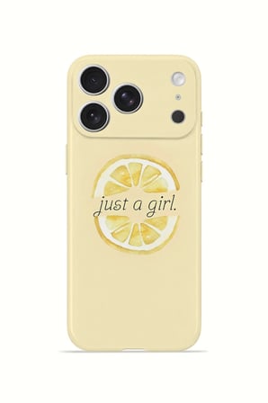 iPhone 17 Pro Max Vorian İnce Kamera Korumalı Mika Kılıf Just A Girl Lemon