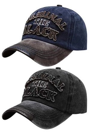 Tezzgelsin Unisex Eskitme Original The Black Nakışlı Ayarlanabilir Beyzbol Kep Şapka 2'li Set