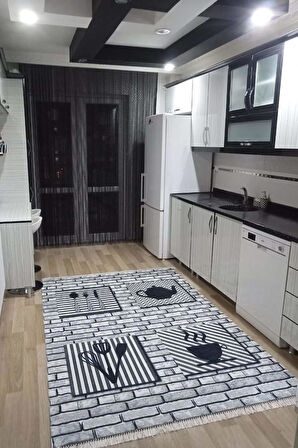 Monnhein Mutfak Halısı – Kaymaz Dot Tabanlı, Yumuşak Dokulu, Yıkanabilir, Modern Tasarım (taş mutfak)