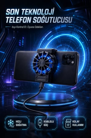 Kablolu Telefon Soğutucu Fan Radyatörü Type-C-Usb Aparatı Dahil