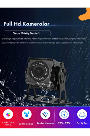 10.1 İNÇ 4 KAMERALI DÖNGÜSEL KAYITLI,DOKUNMATİK VE TUŞLU ARAÇ KAMERA MONİTÖR SETİ