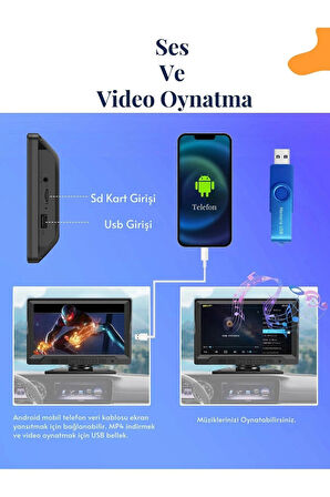 10.1 İNÇ 4 KAMERALI DÖNGÜSEL KAYITLI,DOKUNMATİK VE TUŞLU ARAÇ KAMERA MONİTÖR SETİ