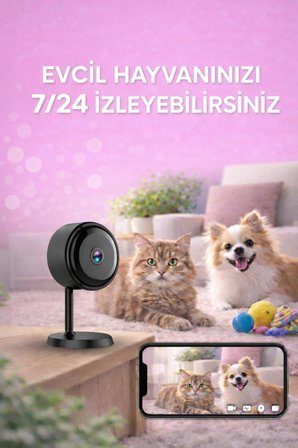 Wİ-Fİ Mini Güvenlik Kamerası Bebek Evcil Hayvan Yaşlı Bakım İçin Gece Görüşlü 