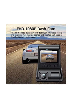 1080P Full HD 3 Kameralı Hafıza Kartına Kayıtlı Hareket Algılamalı Araç Kamerası