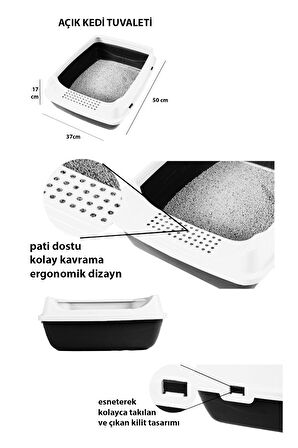 Açık Kedi Tuvaleti + Yatak +  Tırmalama kedi seti - A3