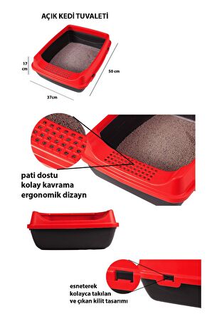 Açık Kedi Tuvaleti + Yatak +  Tırmalama kedi seti - A3