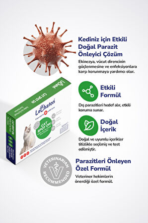 Kedi Ense Damlası - Kediler için Dış Parazit Pire Bit Kene Deri Bakımı Için Bitkisel Ense Damlası  5
