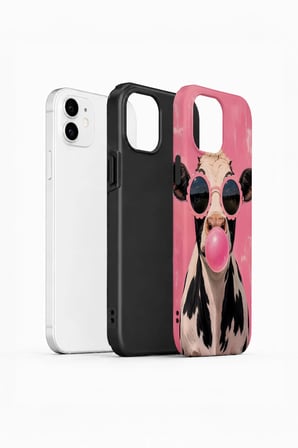 iPhone 12 Vorian Çift Katmanlı Kılıf Bubblegum Cow