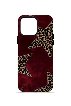 iPhone 12 Pro Vorian Çift Katmanlı Kılıf Bordeaux Leopard Star