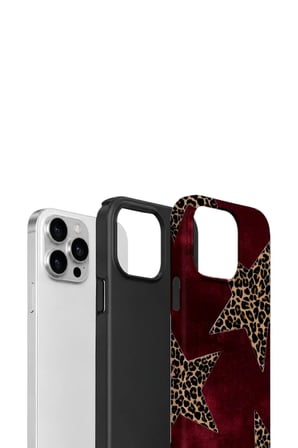 iPhone 15 Pro Max Vorian Çift Katmanlı Kılıf Bordeaux Leopard Star