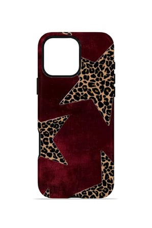 iPhone 16 Pro Vorian Çift Katmanlı Kılıf Bordeaux Leopard Star