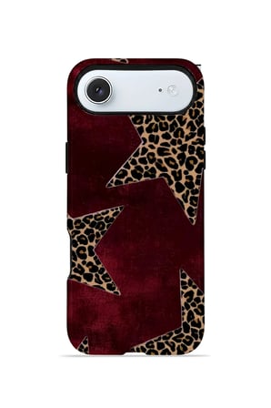 iPhone 17 Air Vorian Çift Katmanlı Kılıf Bordeaux Leopard Star