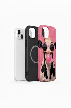iPhone 13 Vorian Çift Katmanlı MagSafe Kılıf Bubblegum Cow