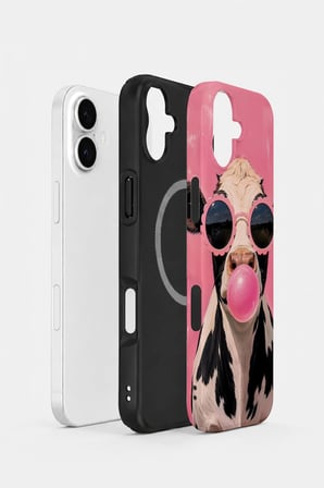 iPhone 16 Vorian Çift Katmanlı MagSafe Kılıf Bubblegum Cow