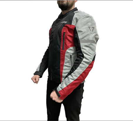 VENOM CEKET AIR RACING AÇIK GRİ KIRMIZI 