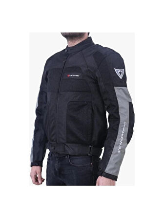 VENOM MOTOSİKLET CEKETİ DYNAMIC SİYAH-GRİ