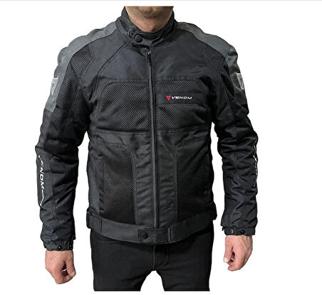 VENOM MOTOSİKLET CEKETİ DYNAMIC SİYAH-GRİ