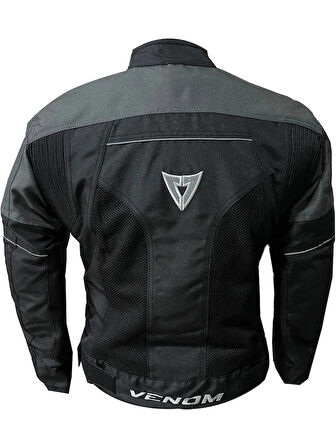 VENOM MOTOSİKLET CEKETİ DYNAMIC LADY SİYAH-GRİ