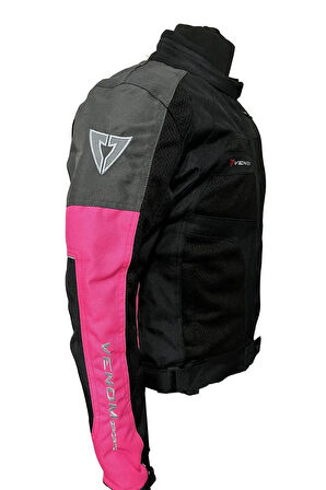 VENOM MOTOSİKLET CEKETİ DYNAMIC LADY PEMBE