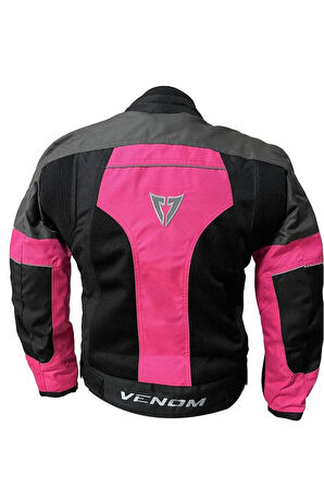 VENOM MOTOSİKLET CEKETİ DYNAMIC LADY PEMBE