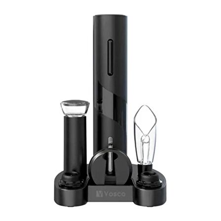 Vosco VNS-01 Wine Opener Otomatik Tirbuşon Şarap Açacağı, Elektrikli, Siyah