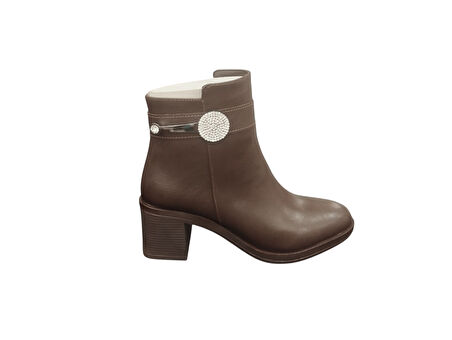 Ventes 9061512Z Yandan Fermuarlı 6 cm Kalın Topuk Günlük Kadın Bot