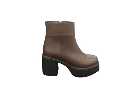 Ventes 914301Z 8 cm Platform Topuk Yandan Fermuarlı İçi Polarlı Günlük Kadın Bot