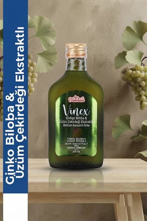 İkili Set Doğal Fermente Ginko Biloba ve Üzüm Çekirdeği Ekstraktlı  2 x 200 ml | Avantajlı Ekonomik Fermente Sirke Paketi