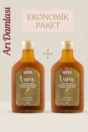 İkili Set Doğal Fermente Hayıt&Civanperçemi Ekstraktlı  2 x 200 ml | Avantajlı Ekonomik Fermente Sirke Paketi