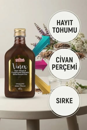 İkili Set Doğal Fermente Hayıt&Civanperçemi Ekstraktlı  2 x 200 ml | Avantajlı Ekonomik Fermente Sirke Paketi