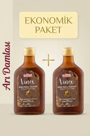 İkili Set Doğal Fermente Reishi Mantarı Ekstraktlı  2 x 200 ml | Avantajlı Ekonomik Fermente Sirke Paketi