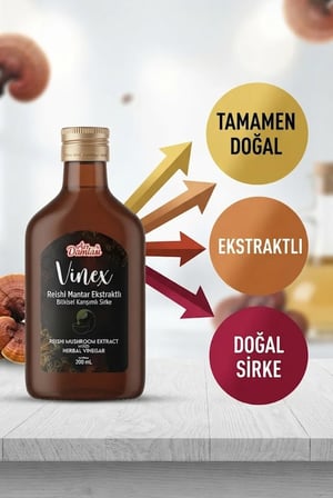 İkili Set Doğal Fermente Reishi Mantarı Ekstraktlı  2 x 200 ml | Avantajlı Ekonomik Fermente Sirke Paketi