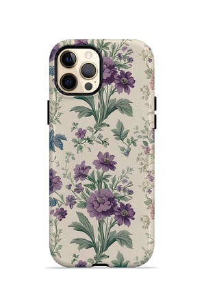 iPhone 12 Pro Max Vorian Çift Katmanlı Lavanta Botanik Kılıf