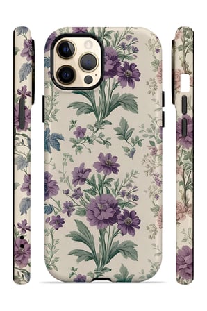 iPhone 12 Pro Max Vorian Çift Katmanlı Lavanta Botanik Kılıf