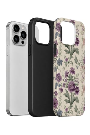 iPhone 15 Pro Vorian Çift Katmanlı Lavanta Botanik Kılıf