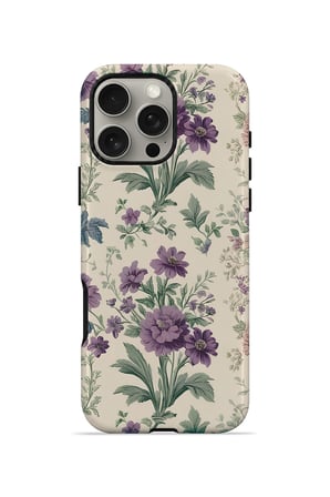 iPhone 16 Pro Max Vorian Çift Katmanlı Lavanta Botanik Kılıf