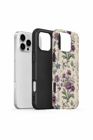 iPhone 16 Pro Max Vorian Çift Katmanlı Lavanta Botanik Kılıf