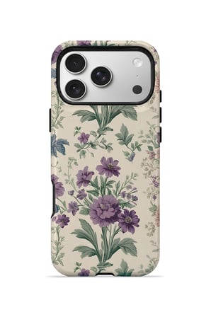 iPhone 17 Pro Max Vorian Çift Katmanlı Lavanta Botanik Kılıf