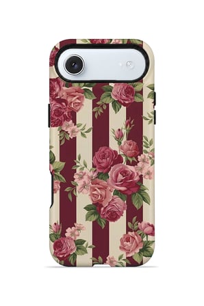 iPhone 17 Air Vorian Çift Katmanlı Bordo Gül Serit Kılıf