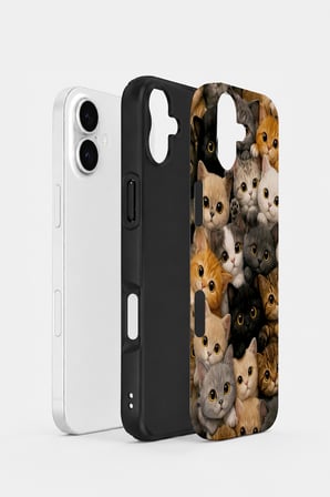 iPhone 16 Plus Vorian Çift Katmanlı Kedi Kalabalığı Kılıf