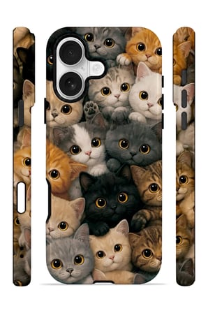 iPhone 16 Plus Vorian Çift Katmanlı Kedi Kalabalığı Kılıf