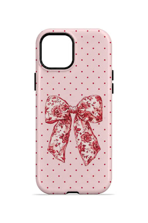 iPhone 12 Pro Vorian Çift Katmanlı Vintage Rose Bow Dot Kılıf